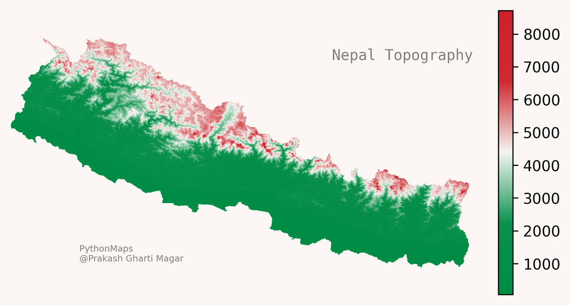 Topography of Nepal (Using Python Programming)